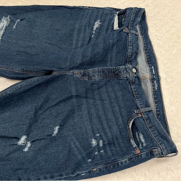 OLD NAVY High Rise Slouchy Straight Secret Slim Pocket Distressed Raw Hem Jean - Picture 4 of 12